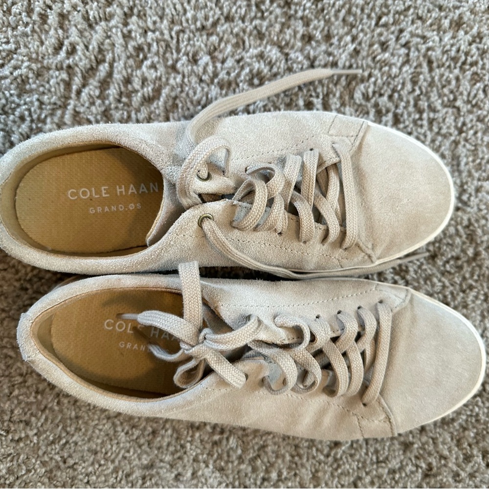 Cole Haan Beige Suede Sneakers